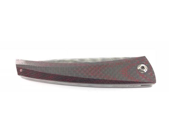 Chomilier - Damas Inox Zladinox, Platine Titane - Fibre de Carbone Noire et Rouge