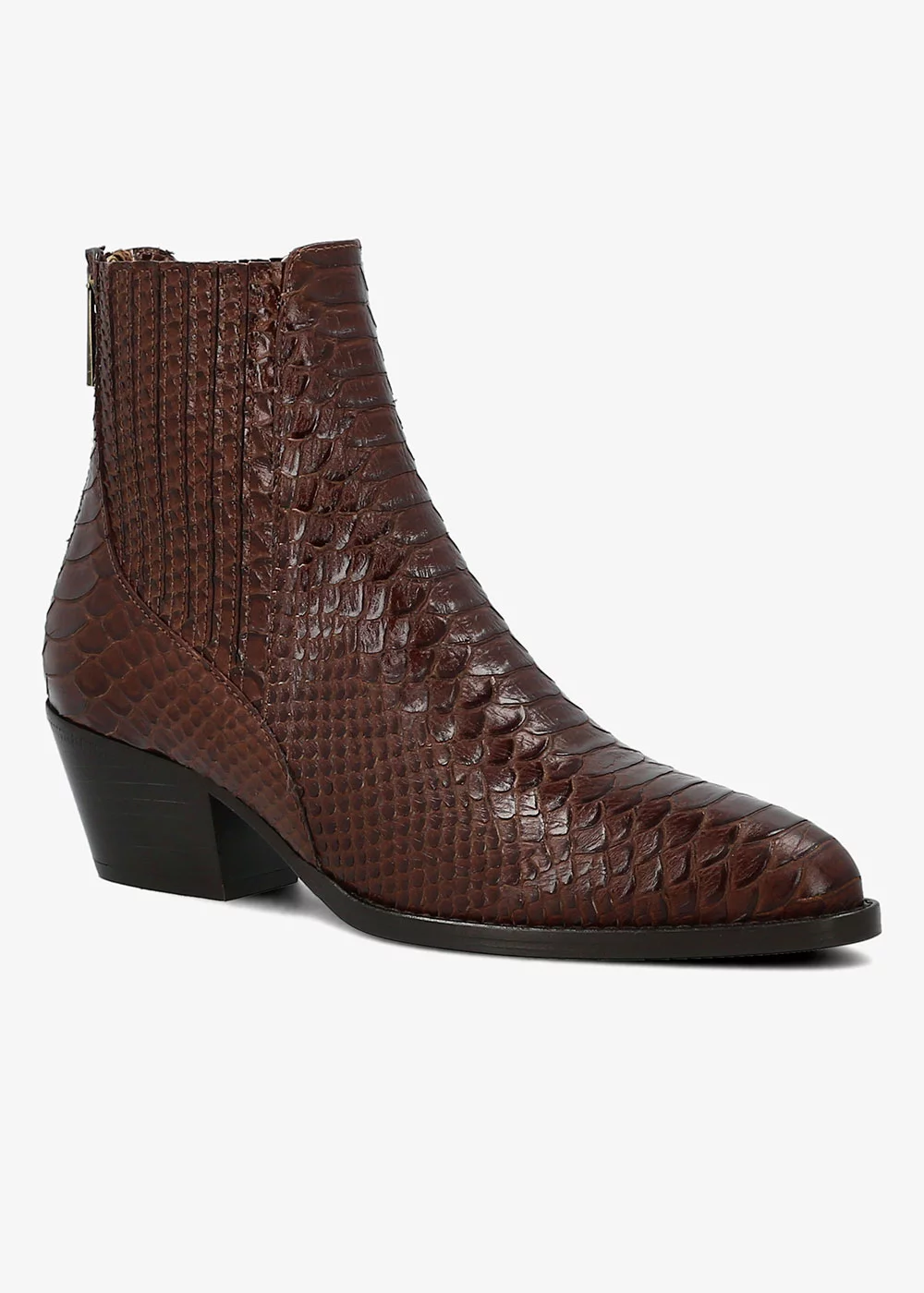 BOOTS ESRA CUIR IMPRIME PYTHON MARRON