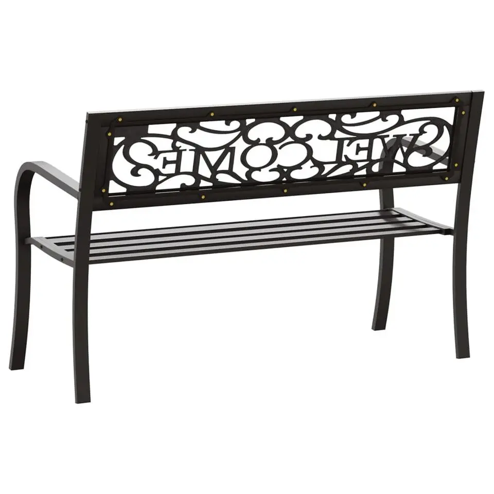 vidaXL - Tuinbank - Zwart - Staal - 125 cm