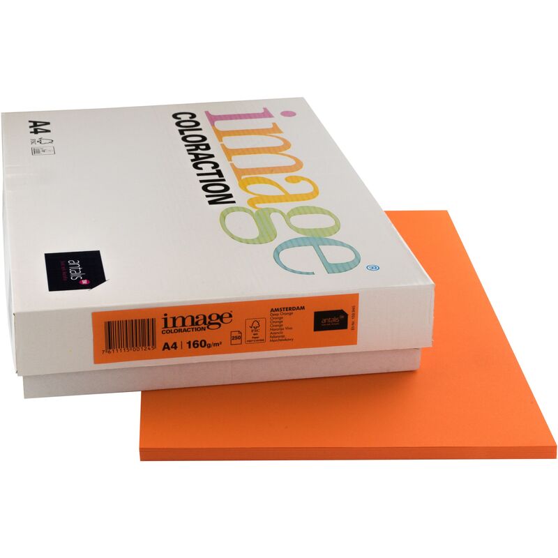 Image Coloraction Papier farbig, A4, 160 g/m², amsterdam orange