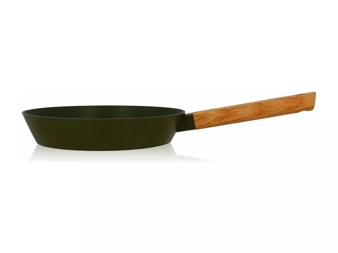 Ogo Living - Poele Ector 24cm En Aluminium Kaki Avec Manche En Bois