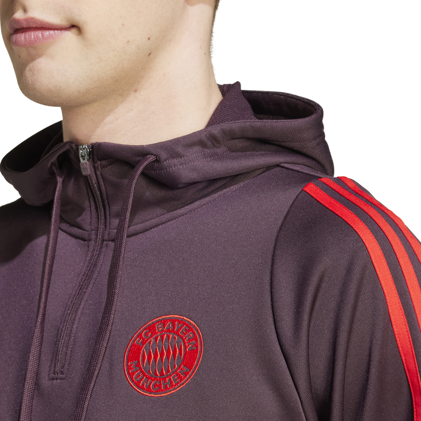 Adidas Bayern München Track Hoodie 2024-2025 Bordeauxrood Rood Wit