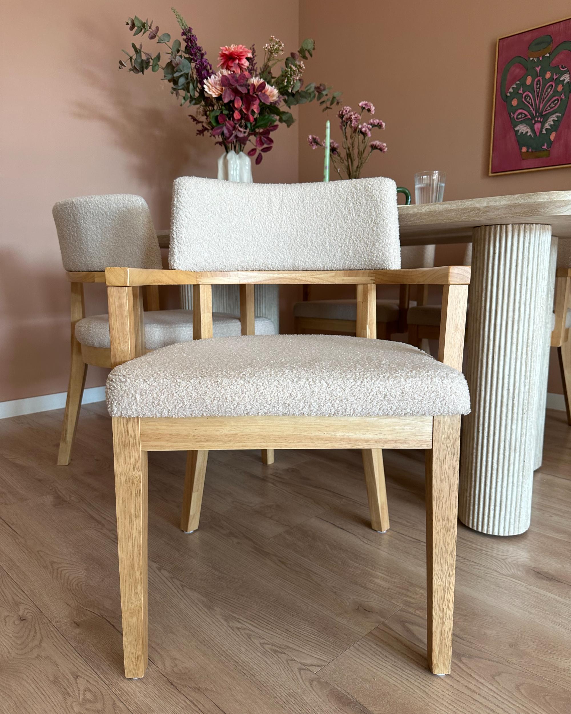 Set van 2 eetkamerstoelen DALBO Bouclé Lichtbruin/beige