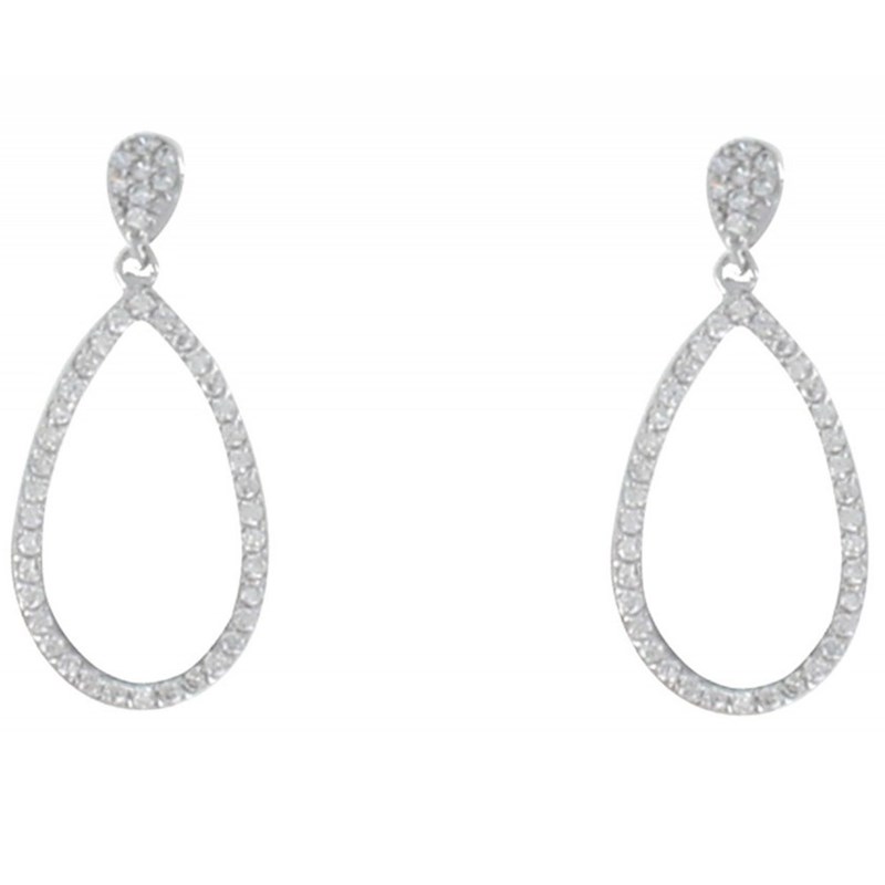 Boucles d'Oreilles Argent Ovale de Strass