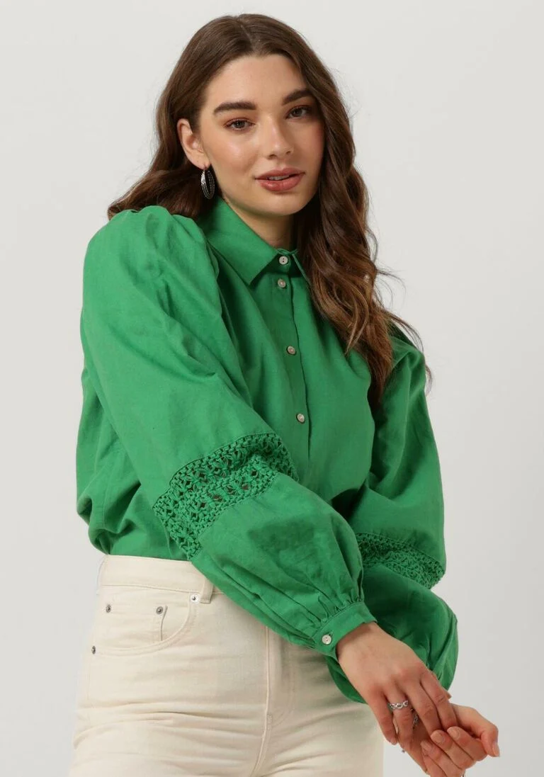 NUKUS groene nukus blouse lettie blouse embroidery