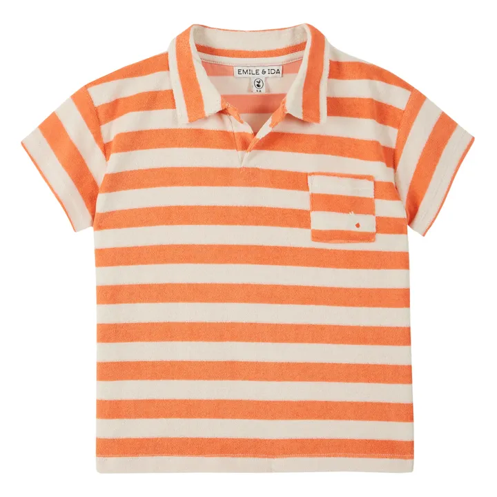 Emile et Ida Polo Eponge Rayé | Orange