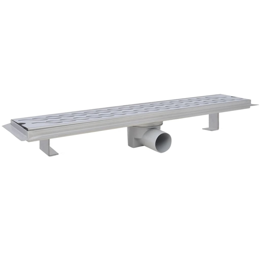 Drain de douche linéaire 2 pcs 630 x 140 mm acier inoxydable