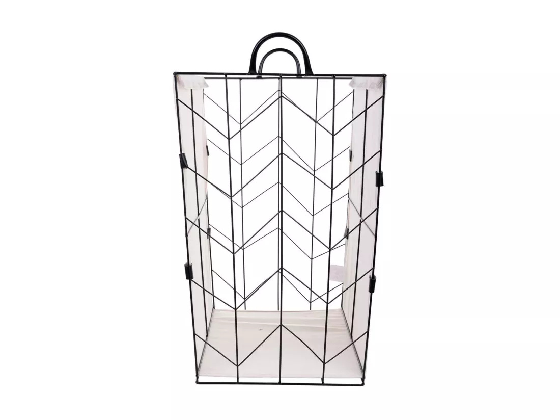 Panier à linge en métal et tissu 45x36x56/63