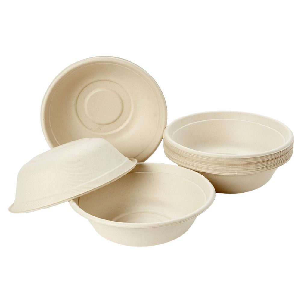 Saladier beige en pulpe de canne à sucre x20