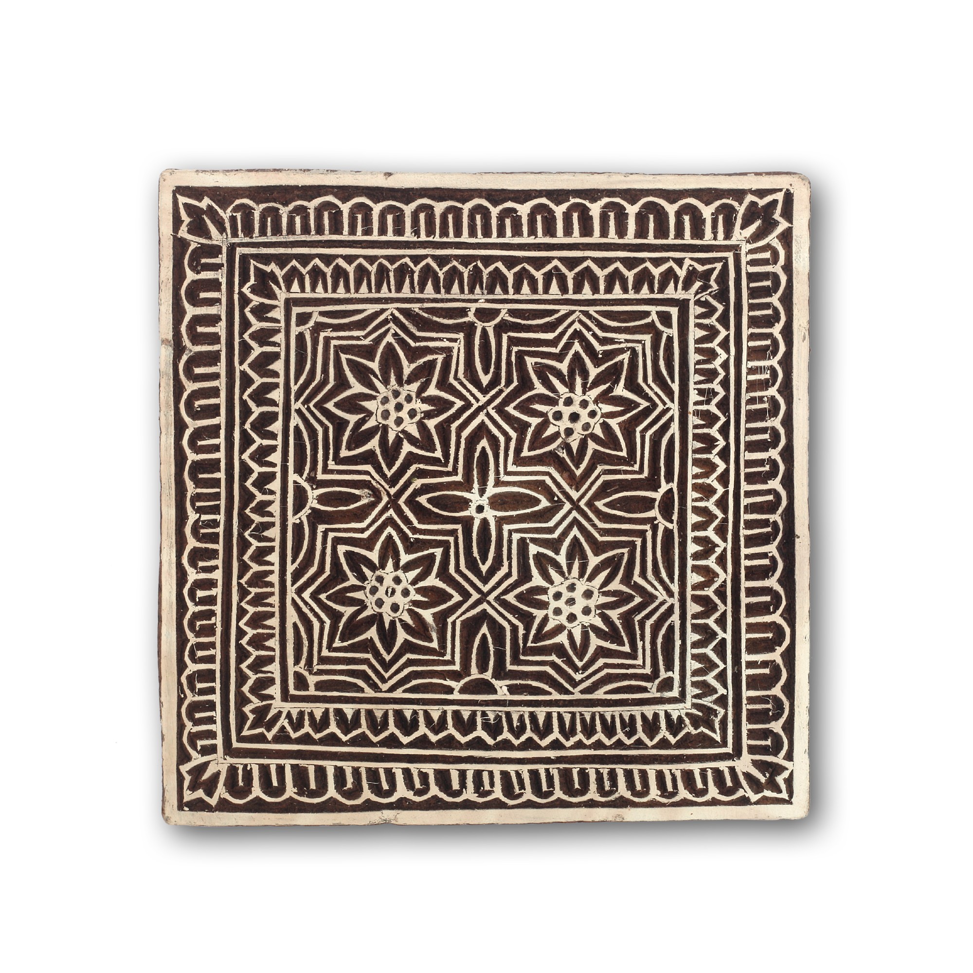 Textilstempel XXL  'Quadrat', handgeschnitzt, B 12 cm, H 12 cm günstig bestellen