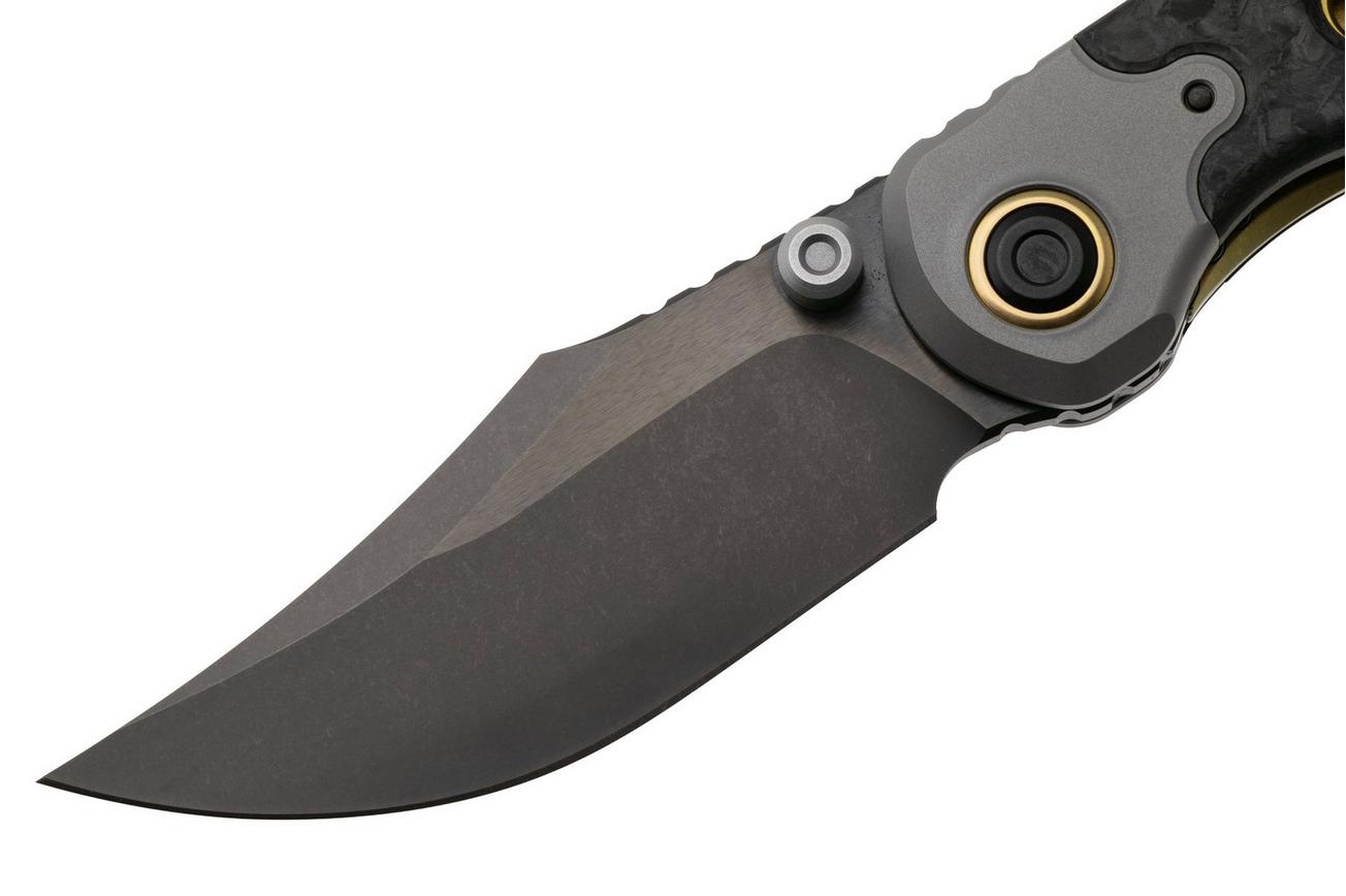 Kizer Pioneer ZX-FK03A1 Stonewashed DLC M390, Carbonfiber Titanium Bolster, zakmes