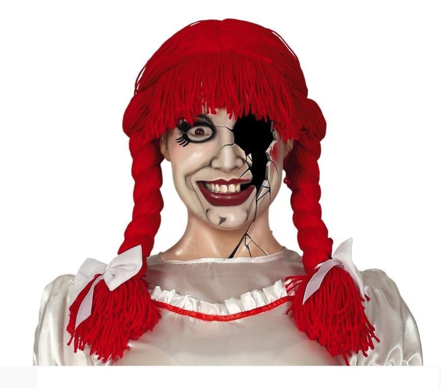 Halloween Pruik Pop Rood