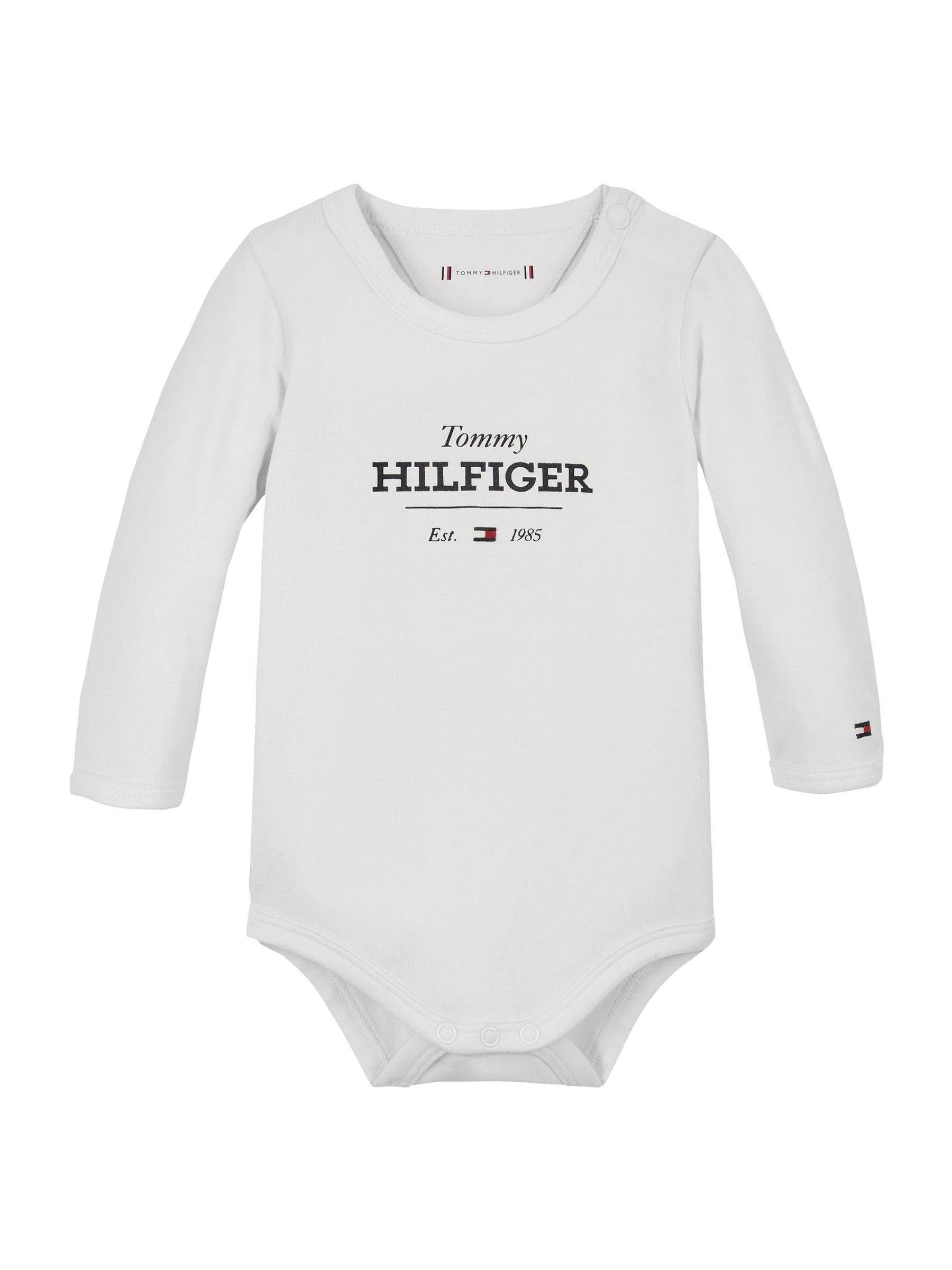 Wit - Tommy Hilfiger - Bodysuit met lange mouwen en logo
