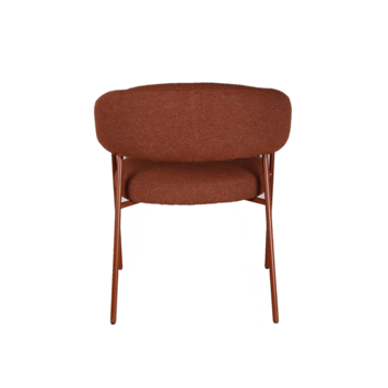 KARWEI eetkamerstoel Coco terracotta Bouclé stof met armleuning