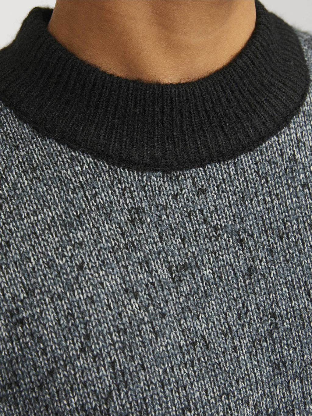 JACK & JONES gebreide trui donkerblauw melange