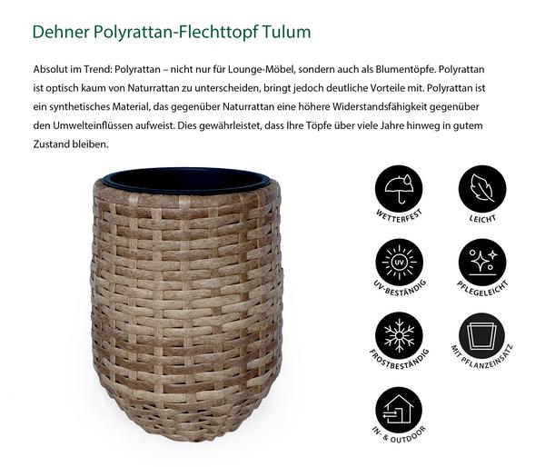 Dehner Polyrattan-Flechttopf Tulum, rund