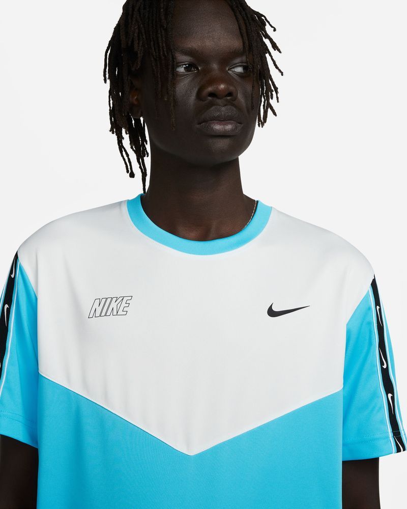 T-shirt Nike Repeat Bleu Ciel & Blanc pour homme
