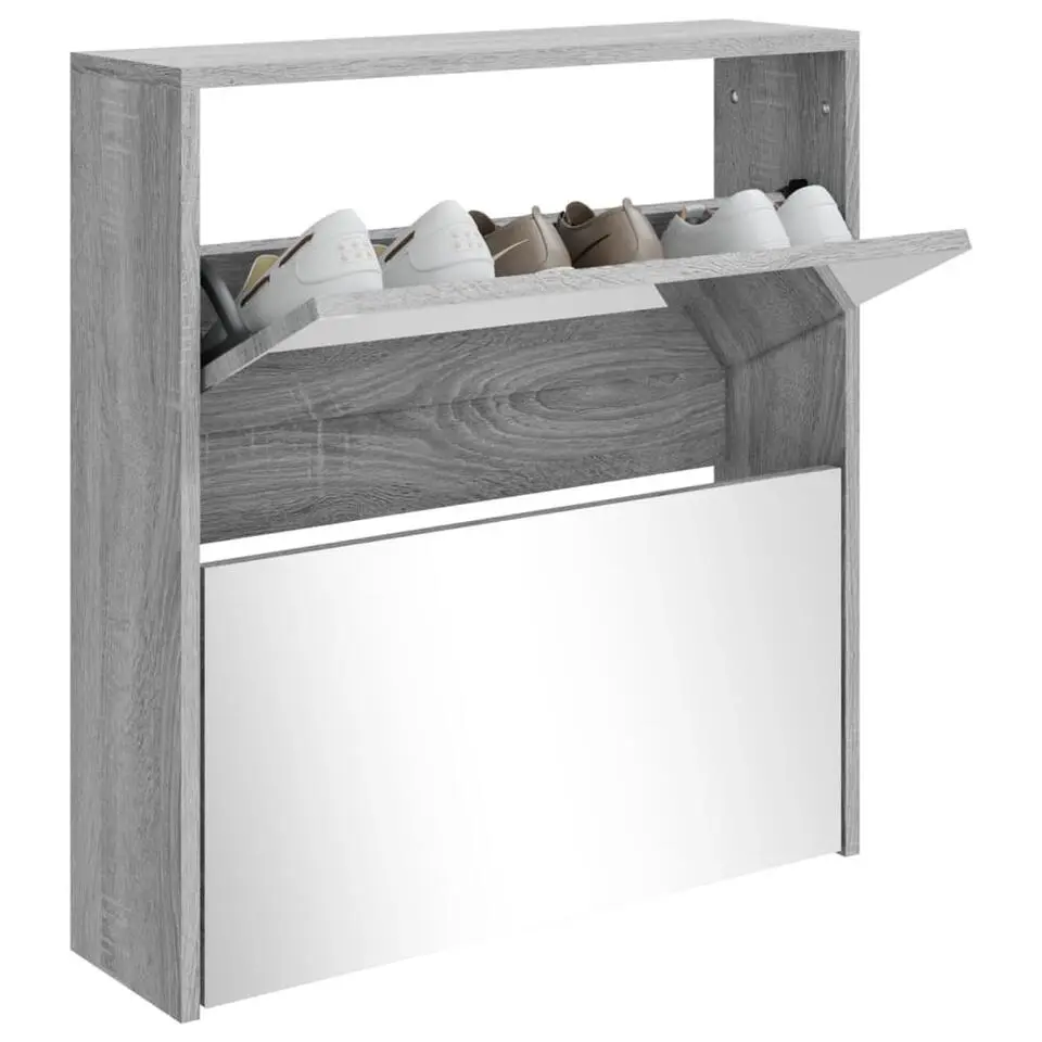 vidaXL - Schoenenkast - Grijs - Bewerkt hout