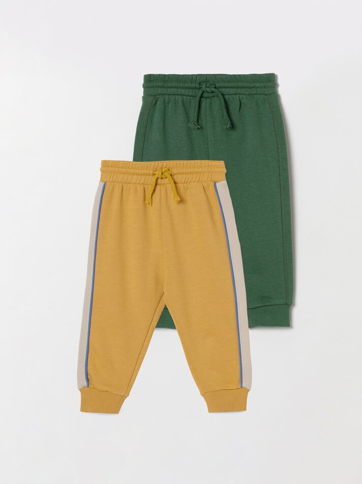 Conjunto de 2 calças de lã polar combinando - Mostarda