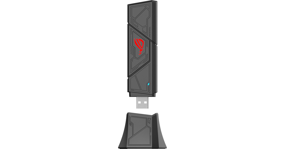 ASUSROG USB-BE92 wlan adapter  (Zwart/rood)