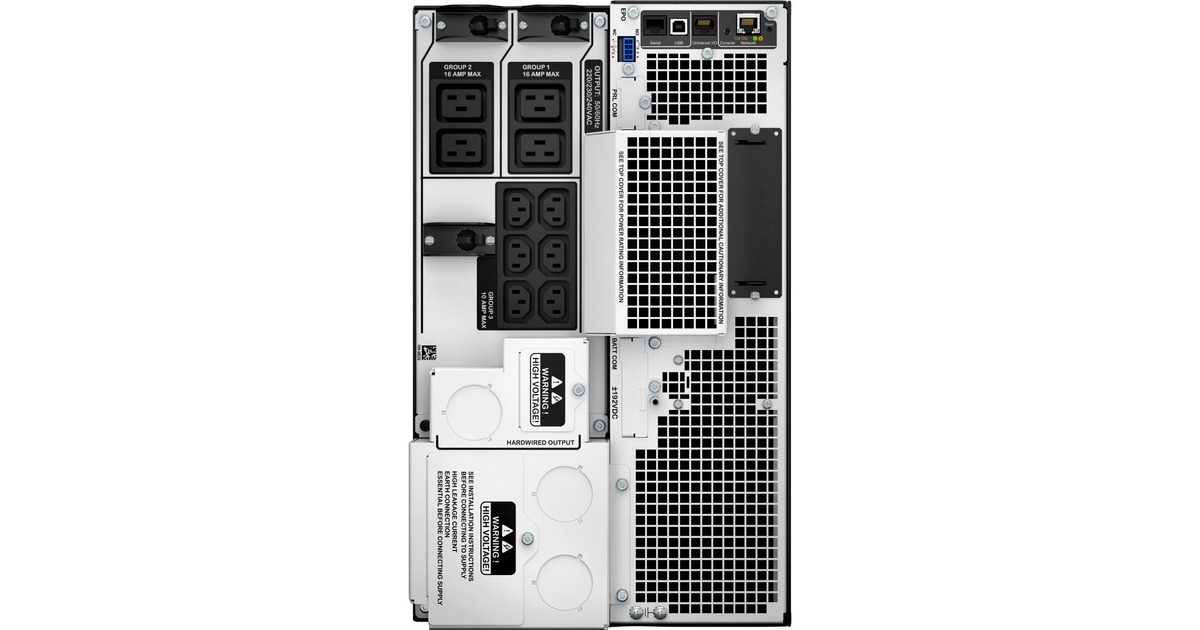 APCSmart-UPS On-Line 8000VA noodstroomvoeding ups  (Zwart, 6x C13, 4x C19, hardwire 1 fase uitgang, Embedded NMC, SRT8KXLI SRT)