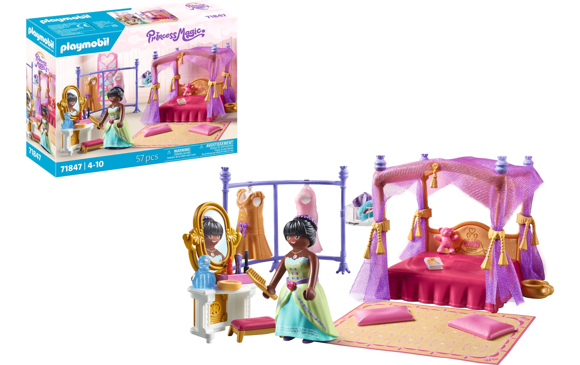 Playmobil® Spielbausteine »Princess Magic Prinzessinnen-Schlafzimmer mit Ankleide 71847«