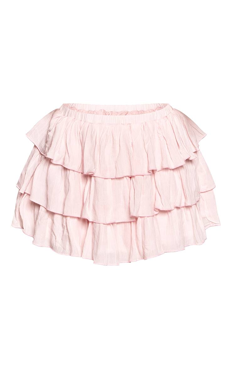 Rose Mini Jupe-short À Volants En Gaze De Coton Petite