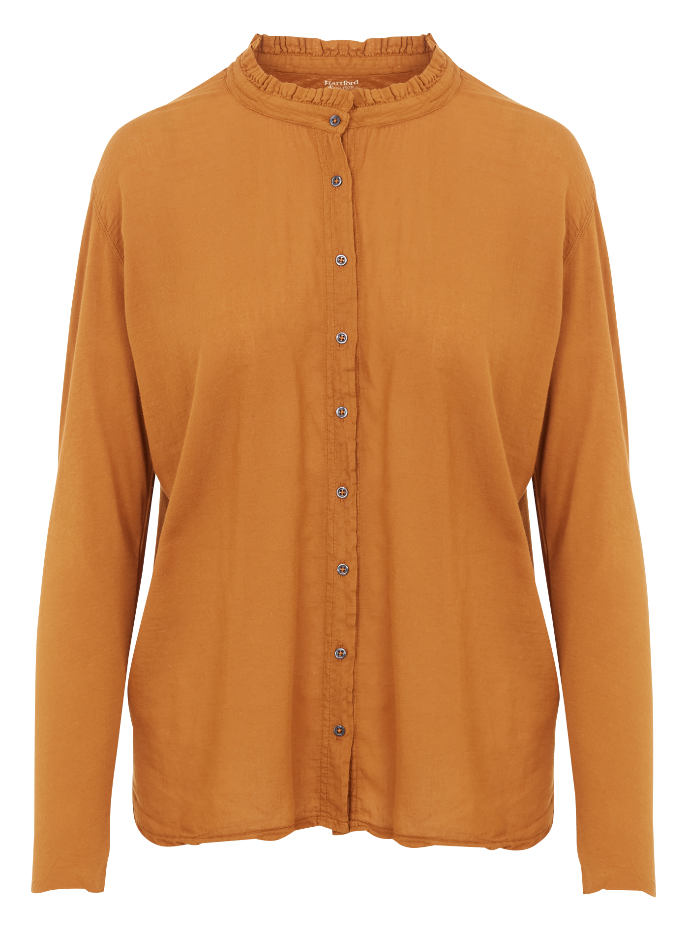 TALLAN - Top col rond en coton| Marron