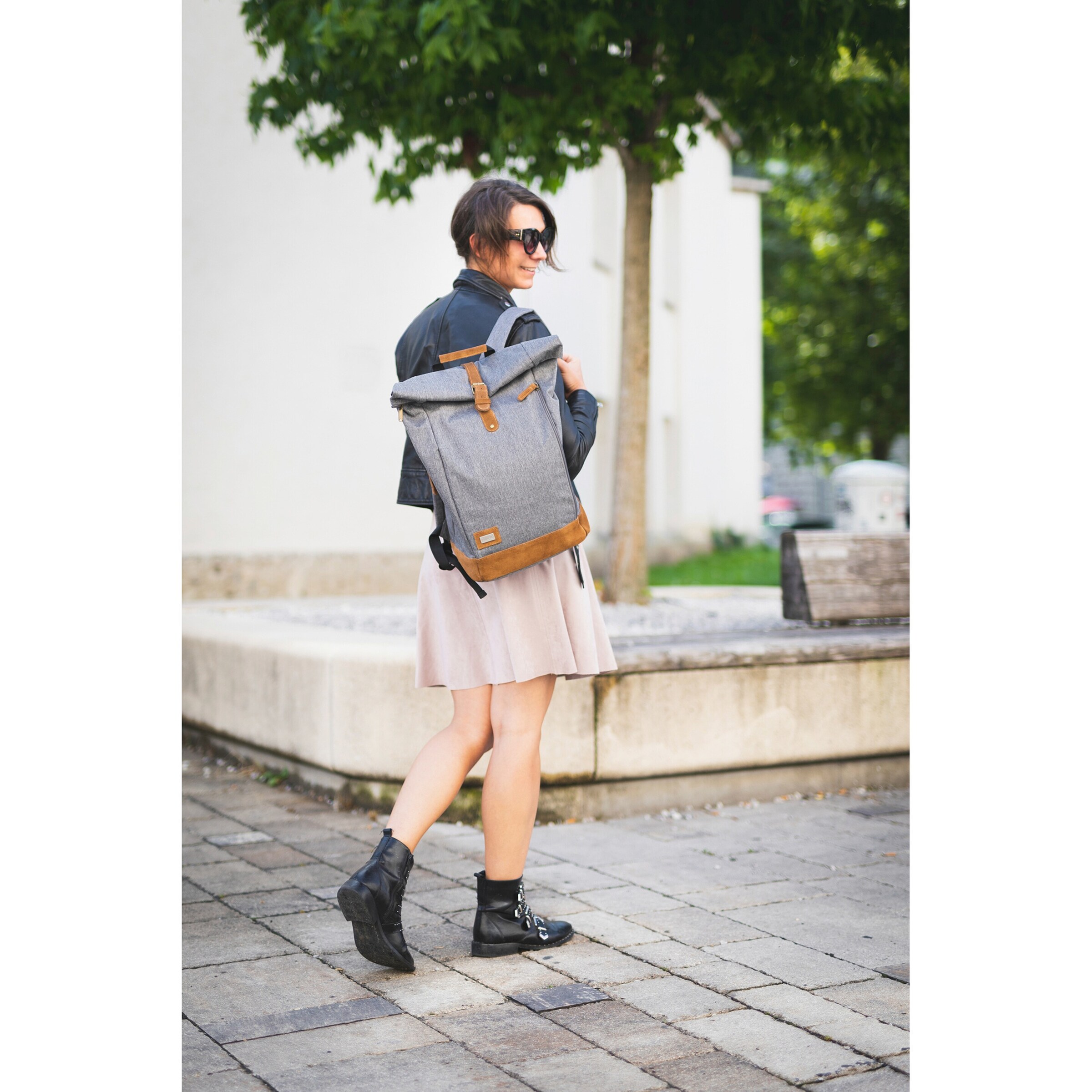 Fillikid Wickelrucksack Berlin grau melange