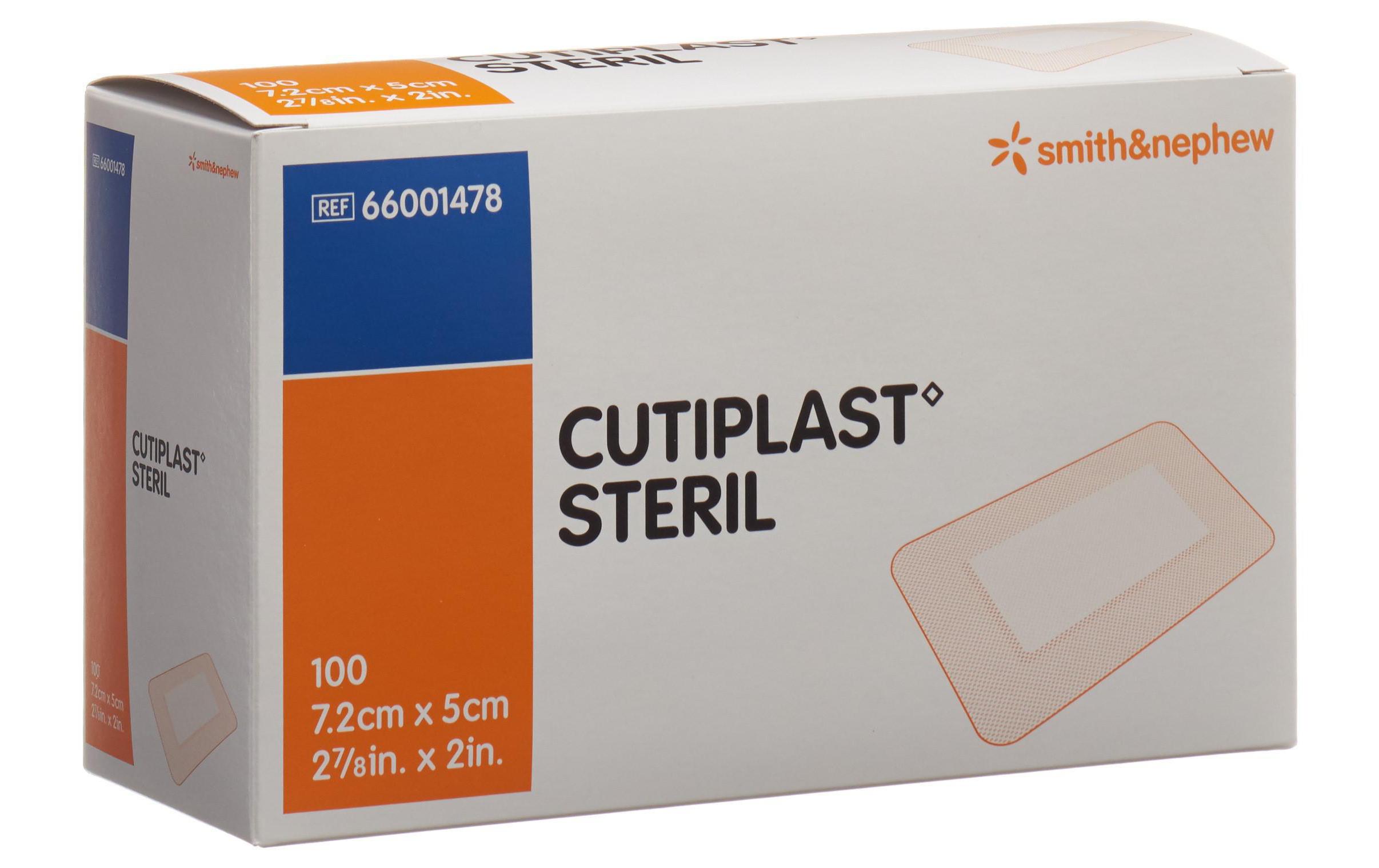 Wundpflaster Cutiplast Steril weiss 7.2 x 5 cm 100 StückSteriler Vliessstoffverband mit hoher Aufnahmefähigkeit