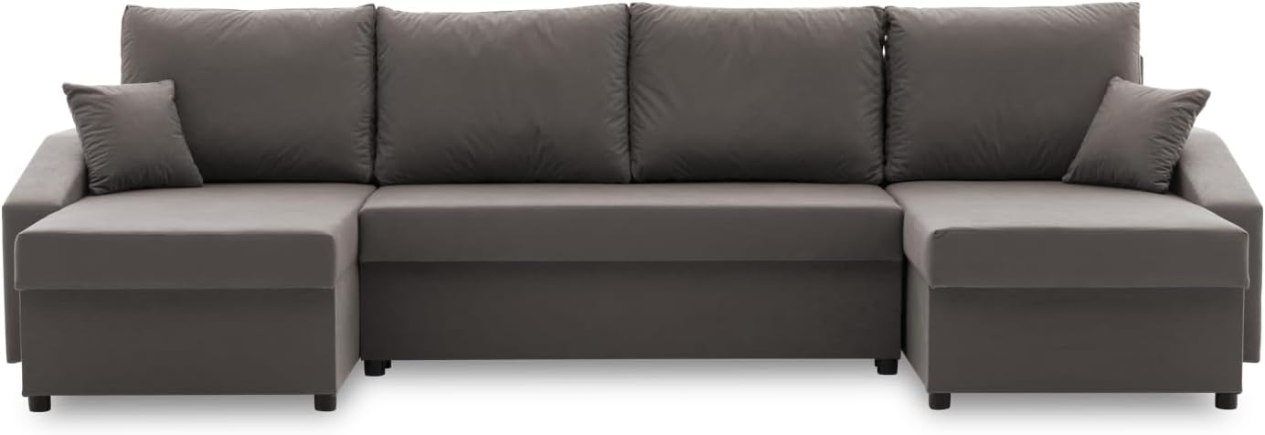 Mebligo ECKSOFA U MIT SCHLAFFUNKTION Sparta Plus BONELL Grau