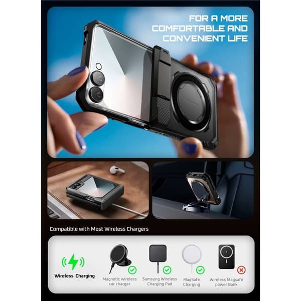 SUPCASE UB Grip deksel Samsung Galaxy Z Flip 7 - Svart