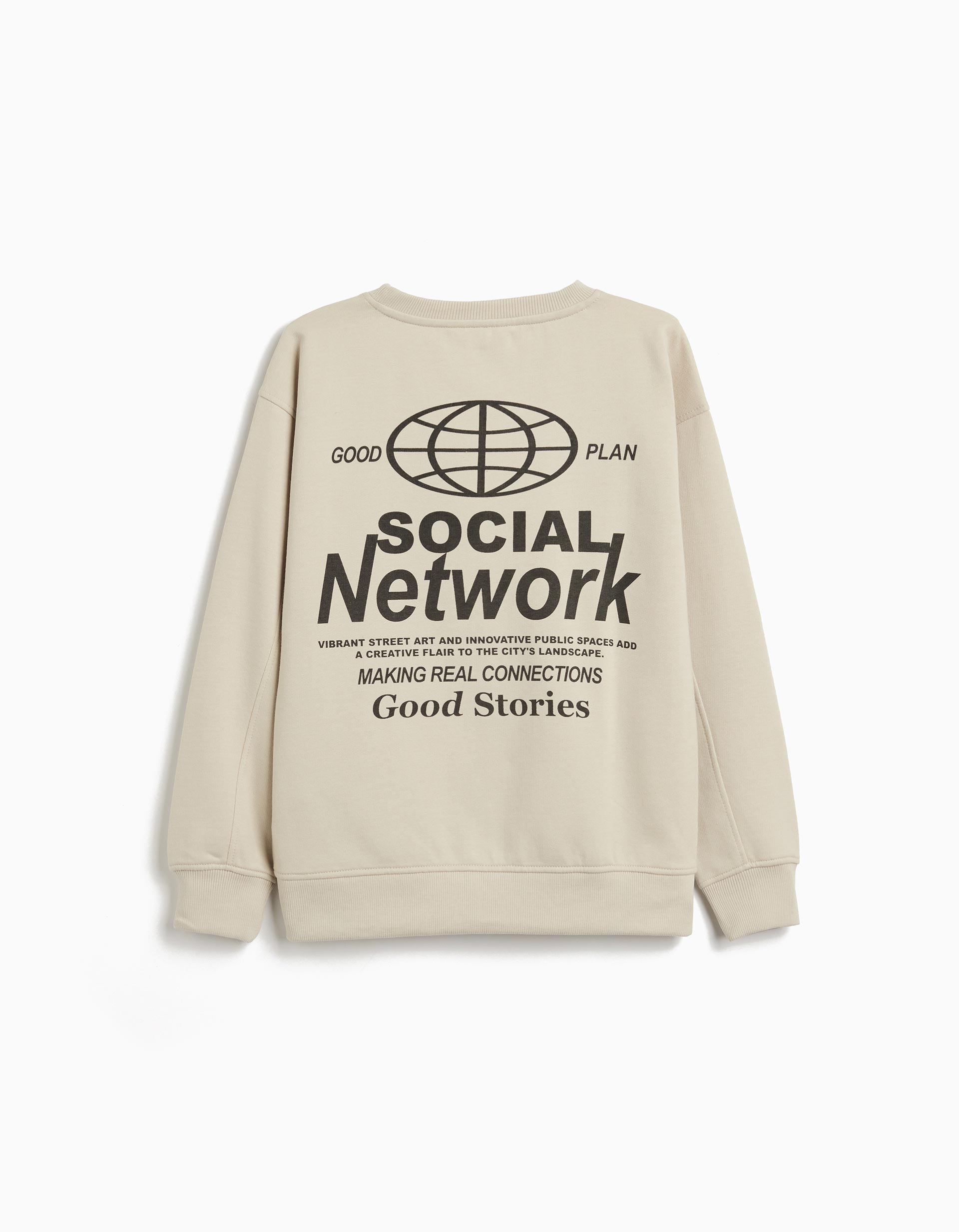 Sweatshirt de Felpa, Menino, Cinzento