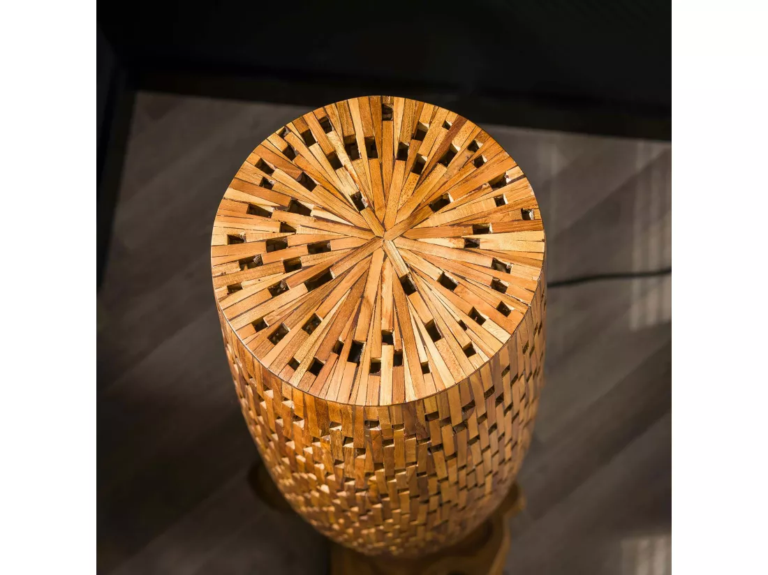 Lampadaire en bois de teck recyclé 184 cm JAVA