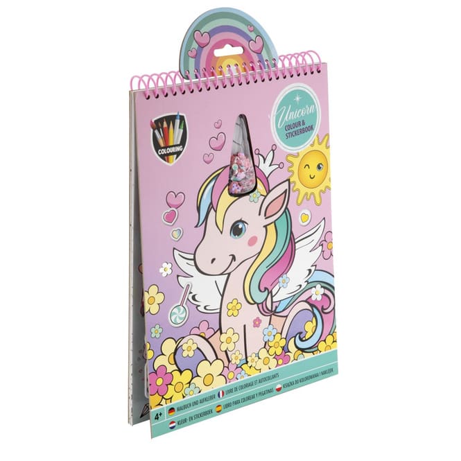 Mal- und Stickerbuch - Einhorn