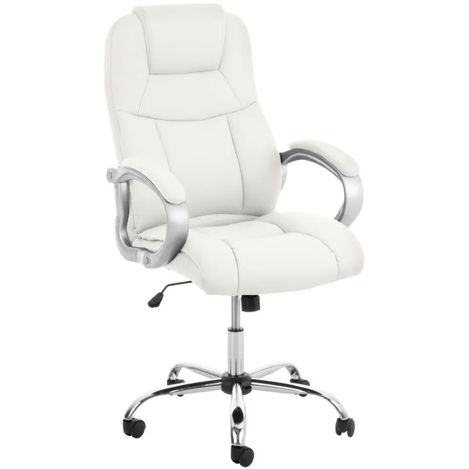 CLP Bureaustoel Apoll XL chroom Frame - Kunstleer - wit