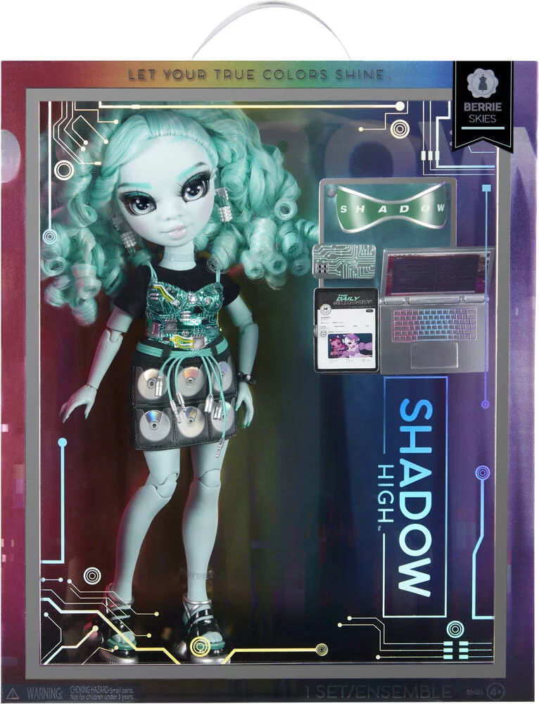 SHADOW HIGH  - POUPEE MANNEQUIN 27 CM BERRIE SKIES VERT AVEC COMPAGNON ET ACCESSOIRES