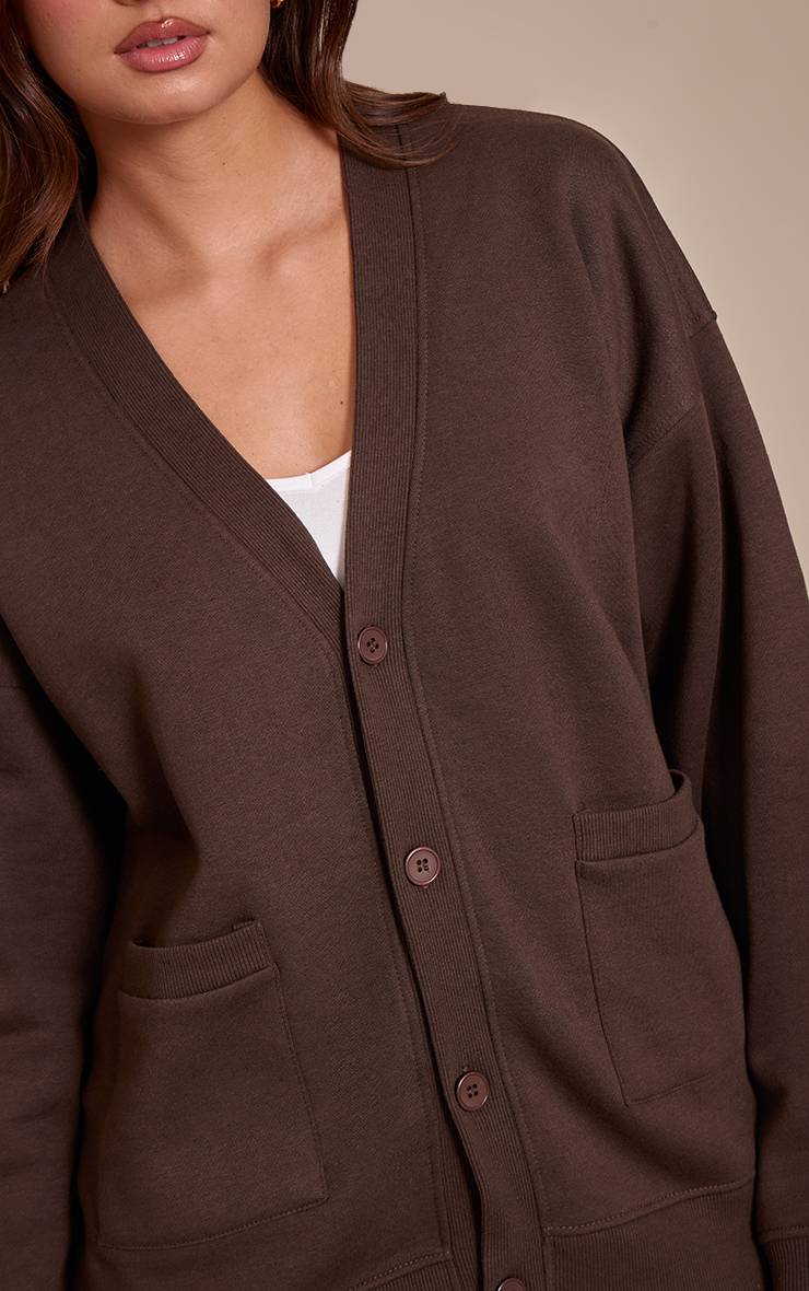 Chocolat Cardigan En Molleton Avec Poches Et Boutonnage Devant