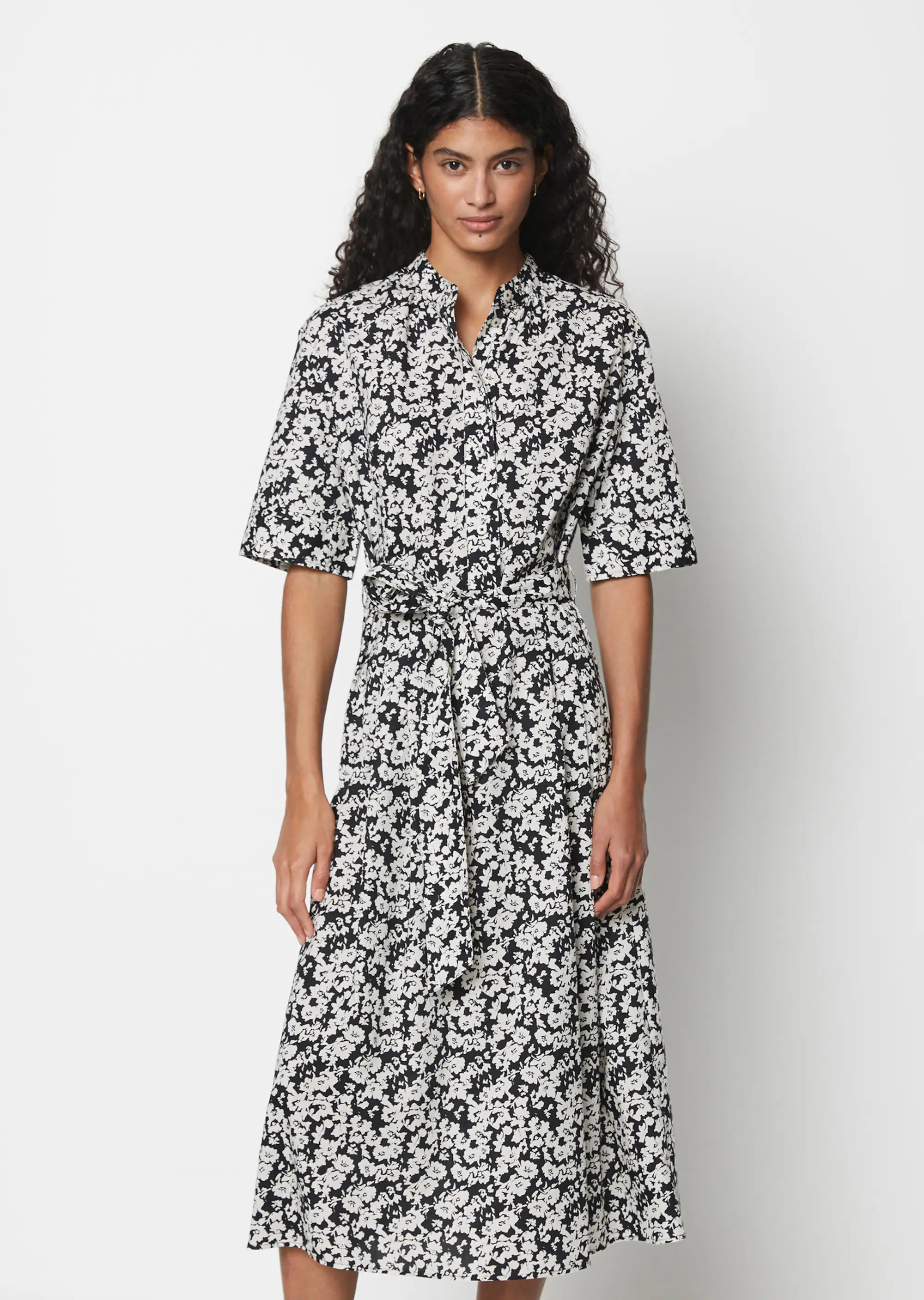 Print-Blusenkleid fittedaus Organic Cotton-Lyocell-Mix