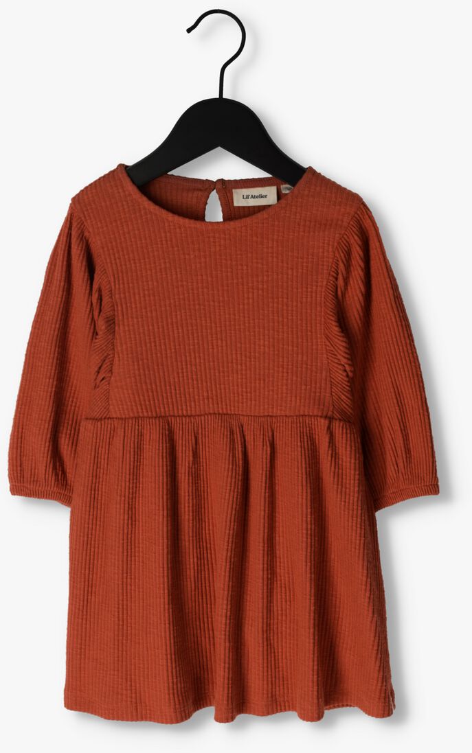 LIL\\' ATELIER oranje lil' atelier mini jurk nmfraja 3/4 loose dress