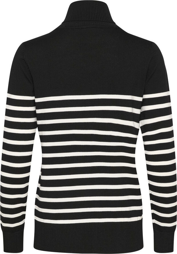 Saint Tropez MilaSZ St. Rollneck Pullover Black mila stripe