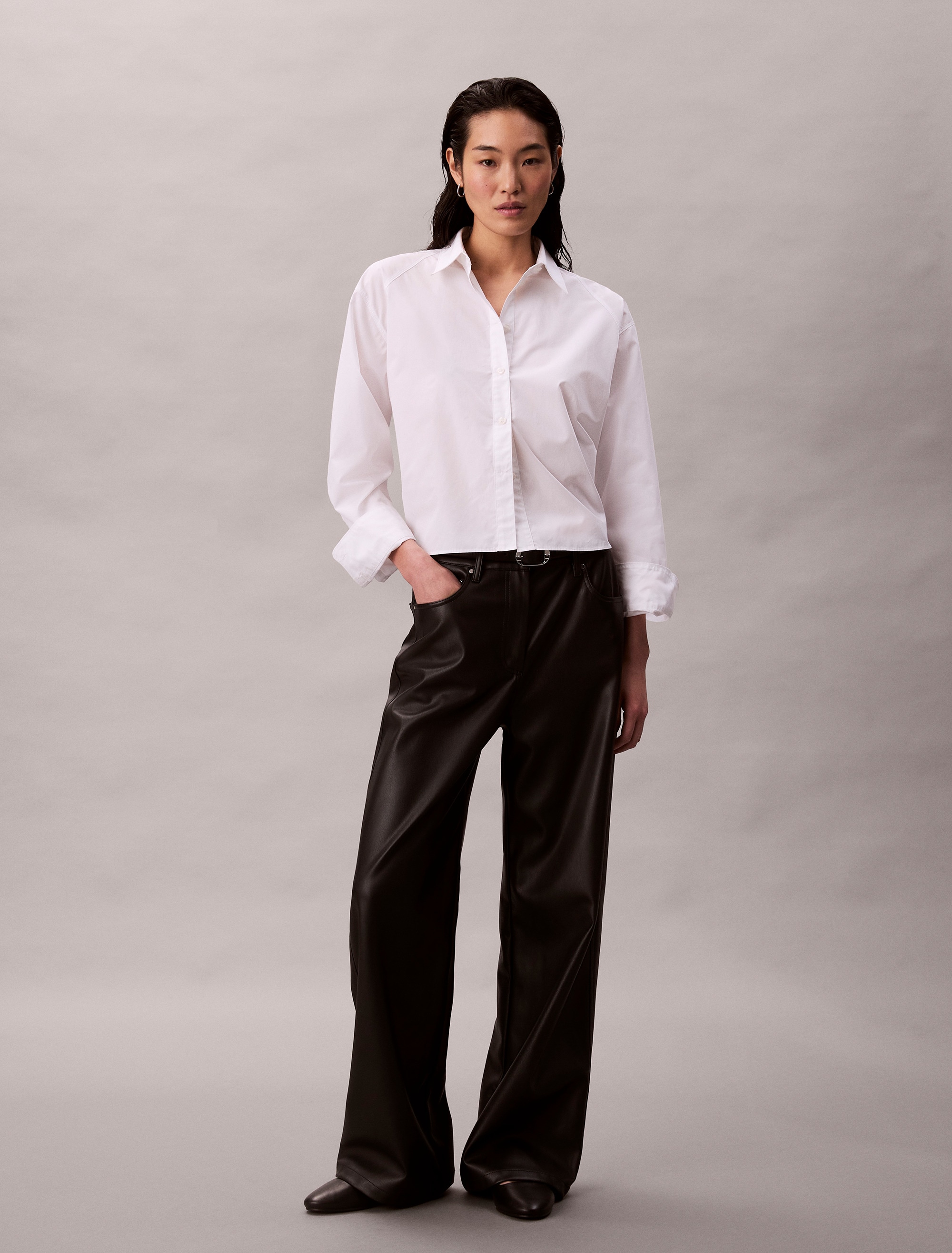 Calvin Klein Jeans Lederimitathose »FAUX LEATHER 5PKT PANT«  Regular fit