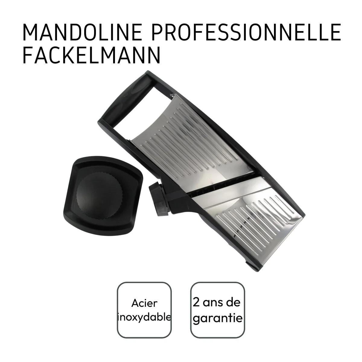 Mandoline professionnelle avec protège main en acier inoxydable Handma