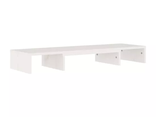 Support de moniteur Blanc 80x24x10,5 cm Bois de pin solide