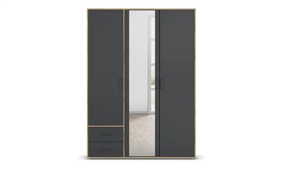 Drehtürenschrank Absetzung: Eiche Artisan 140 cm 3 Stück