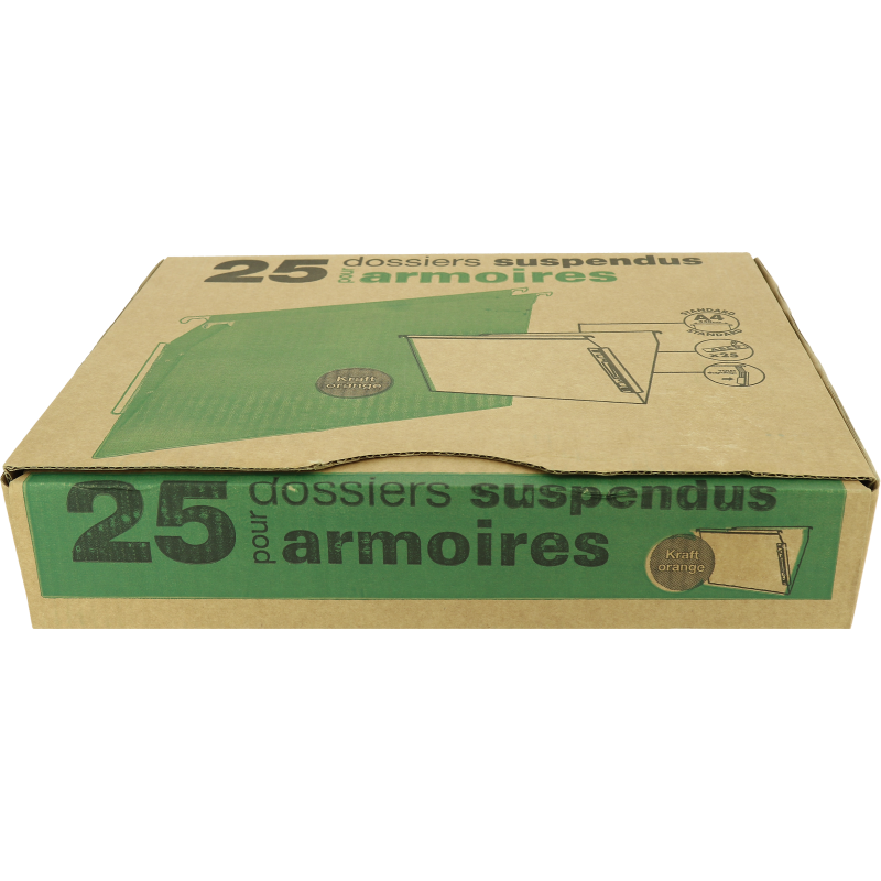 Boîte de 25 dossiers susp nna defi flex armoire fdv a4 kraft orange