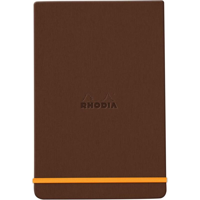Rhodiarama Webnotepad rembordé rigide 9x14 cm 192 pages ligné microperforé papier ivoire 90g fermeture élastique - Bronze