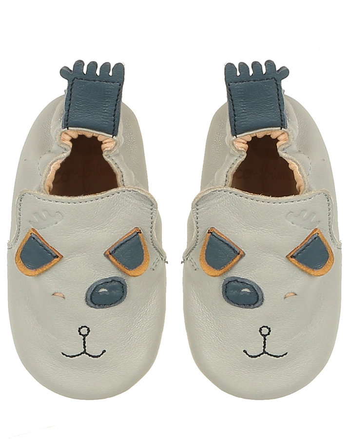 Krabbelschuhe BLUBLU CHIEN in grau