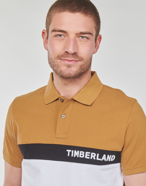 Timberland - SS MILLERS RIVER COLOURBLOCK POLO REG - Camel / Blanc