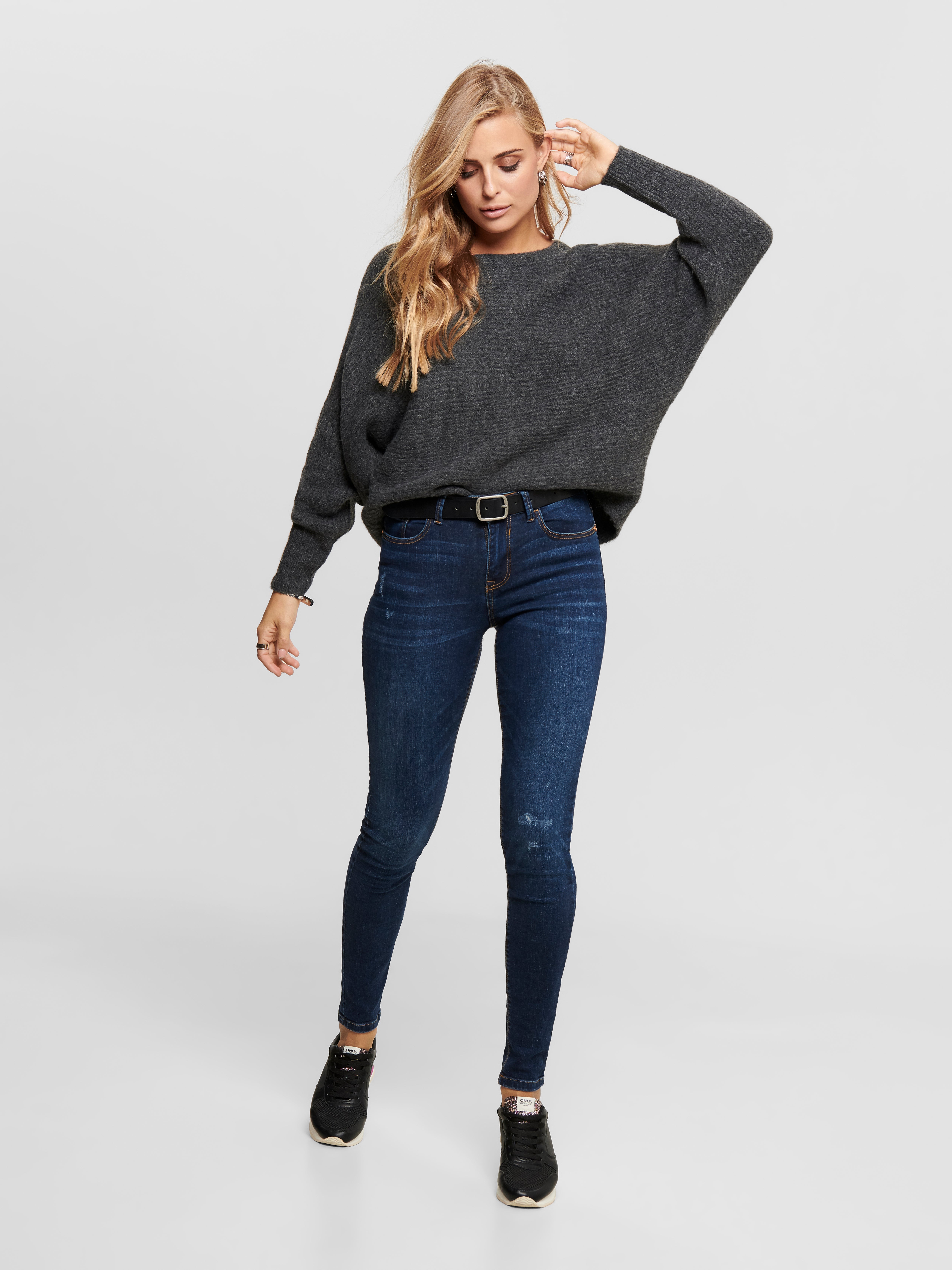 ONLDANIELLA Strickpullover Dark Grey Melange